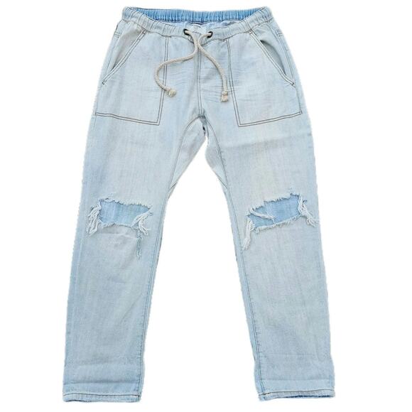 Boyfriend Joggers One Teaspoon Shabbies Jeans Size Med Light Wash Cotton Denim - Picture 3 of 14
